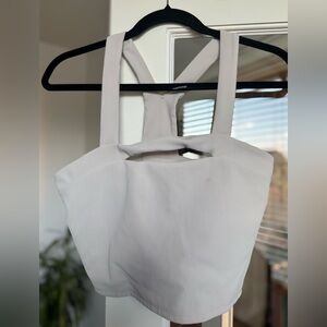 Sincerely Jules Cream Ribbed Active Tank